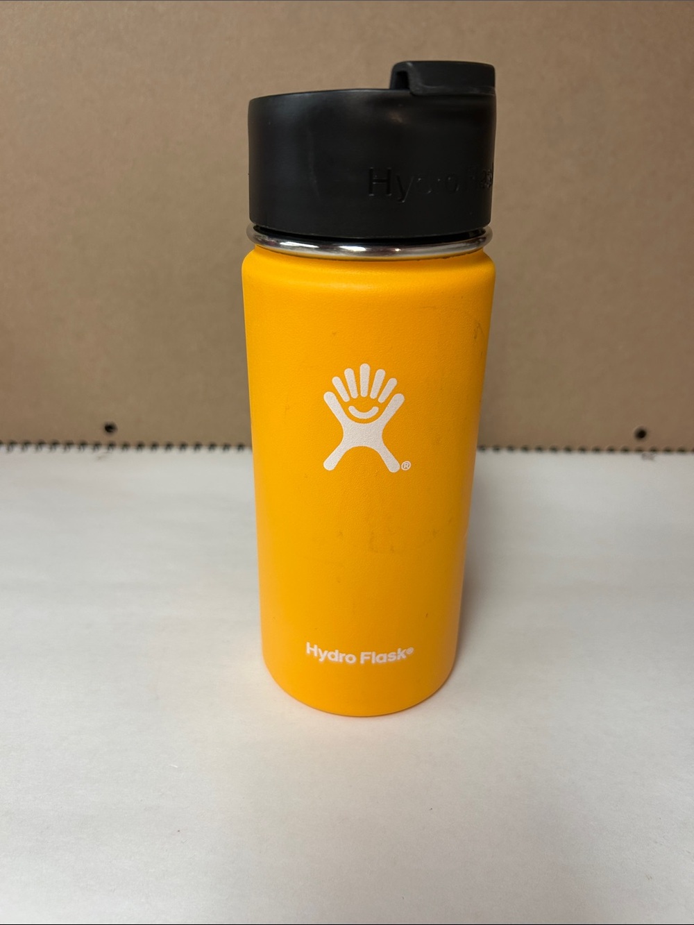 Hydro Flask Yellow Bottle with Black Flex Lid